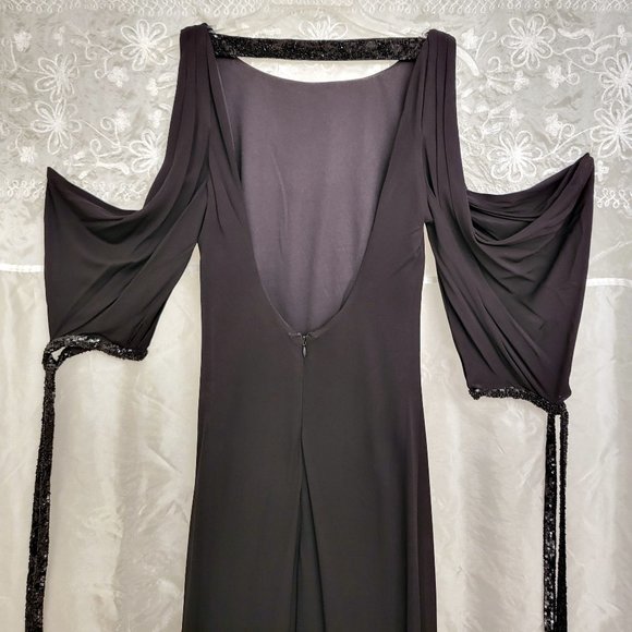 🌟Host Pick🌟 SEXIEST DRESS EVER! Badgley Mischka Collection, Black w/Sequins 4 - Picture 11 of 16